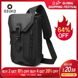 OZUKO New Men Bag Multi-layer Crossbody Bag High Quality Waterproof Shoulder Bag Male Messenger Bag for Teenagers Men Sling Bags