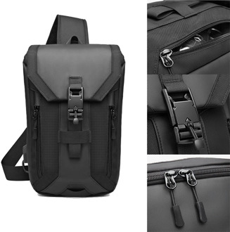 Ozuko New Men's Chest Bag Usb Waterproof Fashion Shoulder Bag Male Outdoor Multifunctional Small Messenger Bag High Quality