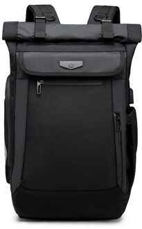 Ozuko Rugzak Unisex Laptop Usb Rugzakken Schooltas Rugzak Anti Diefstal Daypacks Mannelijke Leisure Bag Pack Mochila zwart