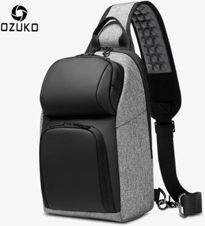 OZUKO USB Charging Men Shoulder Bag High Quality Waterproof Messenger Bags Male Casual Crossbody Bag Mens Short Trip Sling Bag
