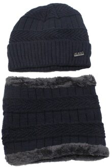 OZyc 2pcs ski cap en sjaal koude warm leer winter hoed voor vrouwen mannen Gebreide hoed Motorkap warme Muts Skullies Mutsen marine