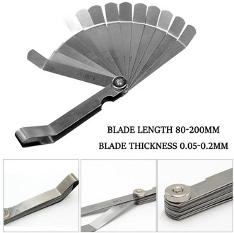 P20 Steel Feeler Gauge Measurement Tool with 16 Blades for Measuring Gap Width Thickness