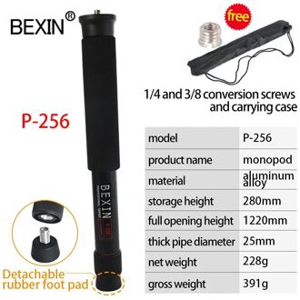 P256 Schieten Monopod Is Flexibel, Lichtgewicht, Draagbare Monopod, aluminium Roterende Telescopische 5-Sectie Cane Voor Slr Camera P256-A