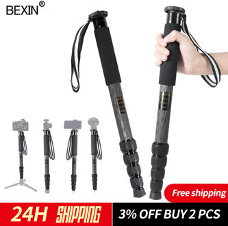 P285C Camera Monopod Lichtgewicht Carbon Statief Monopod Camera Stand Video Mount Schieten Reizen Monpod Voor Dslr Camera