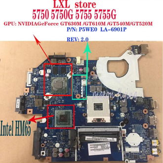 P5WE0 LA-6901P motherboard for Acer laptop 5750 5755 5750G 5755G Intel HM65 DDR3 GPU:NVIDIA GeForce GT630M GT610M GT540M GT520M