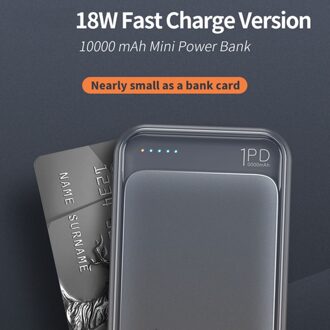 P65 Type C Power Bank 10000 Mah Mini Externe Batterij Led Displa Usb Quick Fast Opladen Powerbank marine blauw