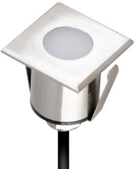 P6710 LED inbouwlamp, 12V/DC, hoekig roestvrij staal