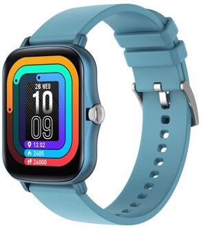 P8 Plus 1.69 Inch Slimme Horloge Mannen Full Touch Fitness Tracker IP67 Waterdichte Vrouwen Gts 2 Smartwatch Voor xiaomi Telefoon blauw