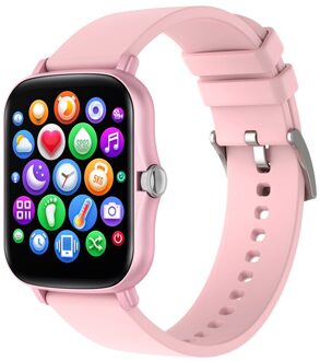 P8 Plus 1.69 Inch Slimme Horloge Mannen Full Touch Fitness Tracker IP67 Waterdichte Vrouwen Gts 2 Smartwatch Voor xiaomi Telefoon roze
