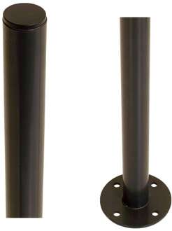 Paal rond staal met voet zwart-grijs - 4,2 x 4,2 x 96 cm