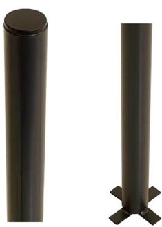 Paal staal zonder voet rond zwart-grijs - diameter 42,4 mm