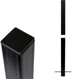 Paal staal zonder voet zwart - 4,5 x 4,5 x 186 cm