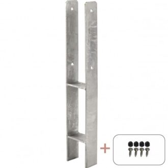 Paalhouder H-Anker 9 x 9 x 60 CM Black