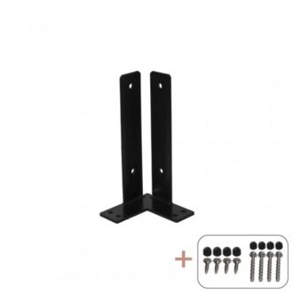 Paalhouder Hoek 9 x 9 x 30 CM Zwart Black