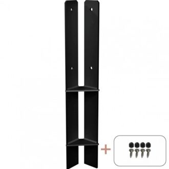 Paalhouder Hoek Beton 9 x 9 x 60 CM Zwart Black