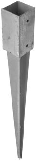 Paalhouders - staal - verzinkt - 12 x 12 x 90 cm - met punt - paaldragers - paalvoeten