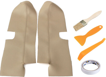 Paar Auto Lederen Voorzijde Deurpanelen Armsteun Cover Voor Honda CRV 2007 Zwart/Beige /grijs