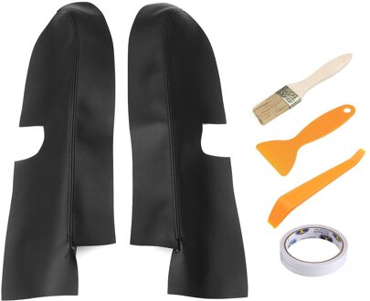 Paar Auto Lederen Voorzijde Deurpanelen Armsteun Cover Voor Honda CRV 2007 Zwart/Beige /grijs