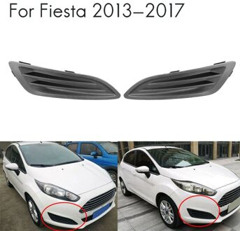 Paar Links & Rechts Bumper Mistlamp Lamp Cover Bezels Voor Ford Fiesta Black Zonder Gaten