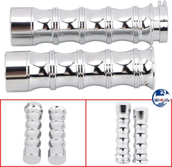 Paar Motorcycle Chrome Stuur Hand Grips Voor Harley Dyna Sportster 883 1200 Softail Springer Road King Fatboy Electra Glide