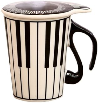 Paar Muziek Patroon Keramische Cup Creatieve Keramische Muziek Cup Muzikale Mark Water Cup Paar Toetsenbord Paar Cup Koffie Cup