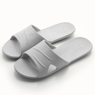 Paar Thuis Zachte Slippers Dikke Zool Antislip Eva Indoor Schoenen Platte Slides Mannen Strand Outdoor Licht Slippers plus Size Slipper grijs / 43
