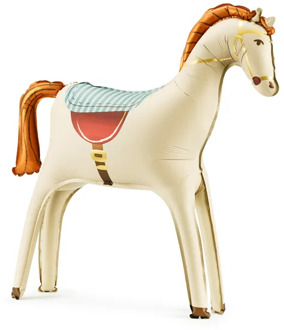 Paard Folieballon Staand Fajen 68,5cm Geel - Beige - Creme