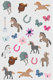 Paard Nep Tattoos Happy Horses (25st) Multikleur - Print