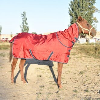 Paard Opkomst Vel Winter Paardensport Deken Weersbestendigheid Vliegt Blok rood 145cm