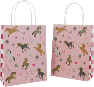 Paard Uitdeeltasjes Happy Horses 27cm (6st) Multikleur - Print