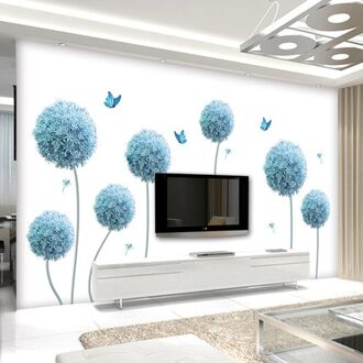 Paardebloem Grote Vinyl Muursticker Diy Bloem 3D Behang Tv Muur Tiener Woonkamer Slaapkamer Decoratie Home Decor Esthetische