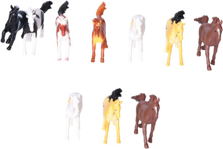 Paarden speelgoed - 10x stuks - plastic - 6 cm - figuur paard - willekeurig Multi