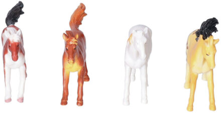 Paarden speelgoed - 4x stuks - plastic - 6 cm - figuur paard - willekeurig Multi