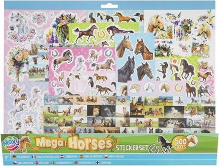 Paarden stickers set - voor kinderen - 500 stuks - paardenliefhebber artikelen Multi