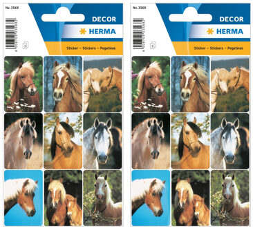 Paardenhoofden stickers - 6x vellen - dieren - boerderij - kinderen - agenda