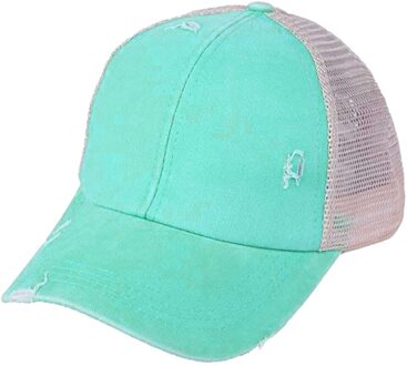 Paardenstaart Baseball Cap Vrouwen Patchwork Verontruste Gewassen Katoen Caps Casual Zomer Snapback Hoed Rand Vader Hoeden SB