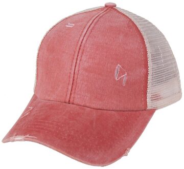 Paardenstaart Baseball Cap Vrouwen Verontruste Gewassen Katoen Caps Casual Zomer Snapback Hoed Rand Vader Hoeden Oranje