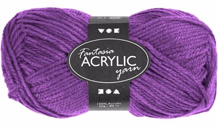 Paars acryl 3-draads garen 80 meter
