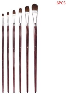 Paars Gedrukt Ronde Hoofd Pen Kwast Sets Wolf Haar Beste Borstel Voor Canvas Schilderij Acryl Verf Olieverf Top Art single