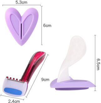Paars Scheerapparaat Bikini Hart Driehoek Rechte Schaamhaar Scheermes Trimmer Scheren Vormige Hart Stencil Rechte Met Haar Vrouwen hart-vormig