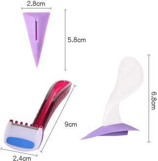 Paars Scheerapparaat Bikini Hart Driehoek Rechte Schaamhaar Scheermes Trimmer Scheren Vormige Hart Stencil Rechte Met Haar Vrouwen Triangle