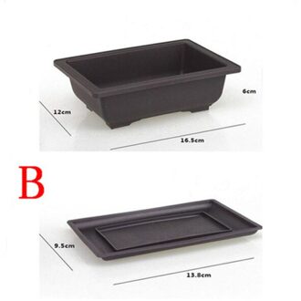 Paars Zand Bloempot + Lade Vierkante Kwekerij Planter Bonsai Pot Plant Groeit 2