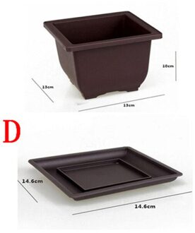 Paars Zand Bloempot + Lade Vierkante Kwekerij Planter Bonsai Pot Plant Groeit 4