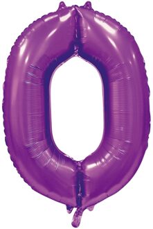 Paarse Cijferballon '0' (86cm) Paars - Lila