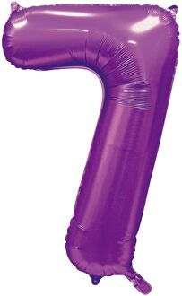 Paarse Cijferballon '7' (86cm) Paars - Lila