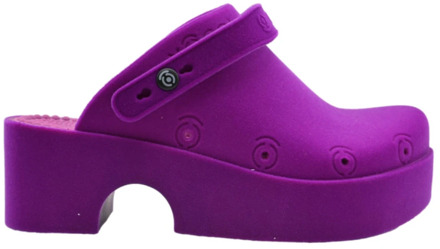 Paarse Flocked Klompen Sneakers Xocoi , Purple , Dames - 37 Eu,38 Eu,36 EU