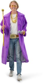 Paarse Fluffy Lange Jas Heren Paars - Lila