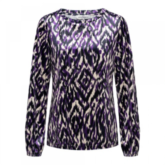 Paarse Ikat Velvet Top &Co Woman , Purple , Dames - 2Xl,Xl,L,M,S,Xs