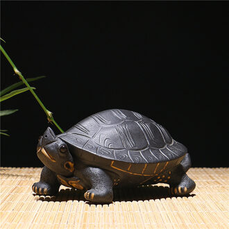 Paarse Klei Thee Huisdier 3D Schildpad Thee Lade Accessoires Levensduur Schildpad Keramische Ambachten Decoratieve