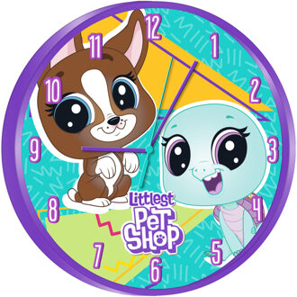 Paarse klok van Littlest Pet Shop voor kinderen 25 cm - Wandklokken Multikleur